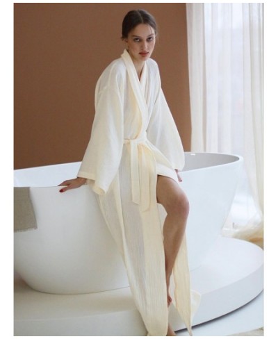 Floor-Length Cotton Robes For Women Dressing Gown Solid Color Robe Long Sleeve Dress 2023 Bathrobe Female Sexy Sleepwear $51....