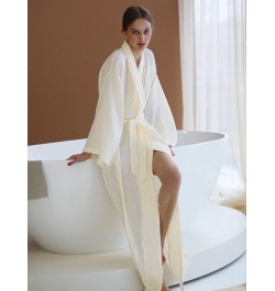 Floor-Length Cotton Robes For Women Dressing Gown Solid Color Robe Long Sleeve Dress 2023 Bathrobe Female Sexy Sleepwear $51....