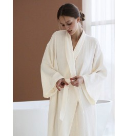 Floor-Length Cotton Robes For Women Dressing Gown Solid Color Robe Long Sleeve Dress 2023 Bathrobe Female Sexy Sleepwear $51....