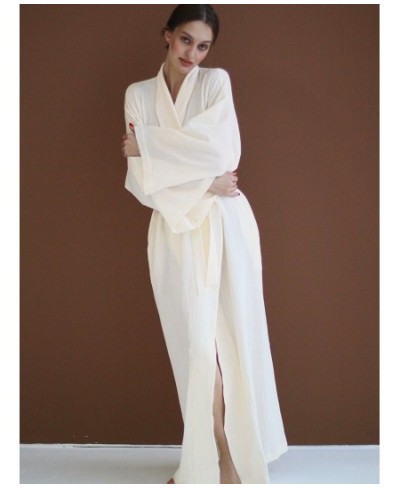 Floor-Length Cotton Robes For Women Dressing Gown Solid Color Robe Long Sleeve Dress 2023 Bathrobe Female Sexy Sleepwear $51....