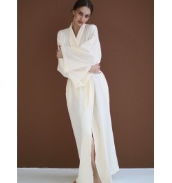 Floor-Length Cotton Robes For Women Dressing Gown Solid Color Robe Long Sleeve Dress 2023 Bathrobe Female Sexy Sleepwear $51....