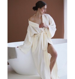 Floor-Length Cotton Robes For Women Dressing Gown Solid Color Robe Long Sleeve Dress 2023 Bathrobe Female Sexy Sleepwear $51....