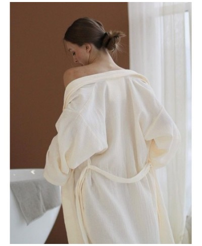 Floor-Length Cotton Robes For Women Dressing Gown Solid Color Robe Long Sleeve Dress 2023 Bathrobe Female Sexy Sleepwear $51....