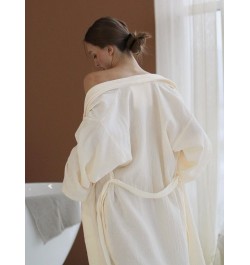 Floor-Length Cotton Robes For Women Dressing Gown Solid Color Robe Long Sleeve Dress 2023 Bathrobe Female Sexy Sleepwear $51....