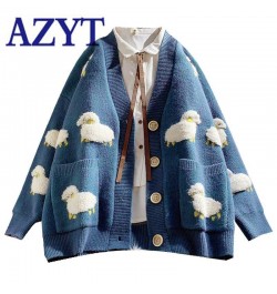 2023 Autumn Winter Knitted Cardigan Cute Cartoon Print V Neck Women Sweater Coat Korean Style Cardigan Sweater For Women $44....