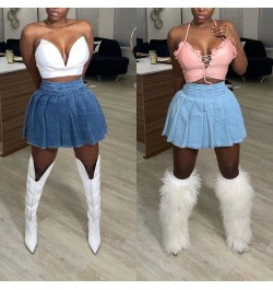 2023 Women Clothing Summer Pleated Mini Skirt Denim Tennis Jean Dress Cargo Y2K Streetwear Sexy High Waist Pencil Cute Skirts...