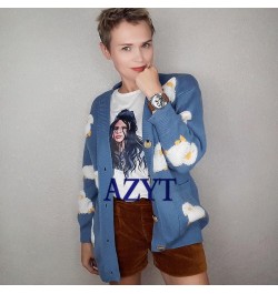 2023 Autumn Winter Knitted Cardigan Cute Cartoon Print V Neck Women Sweater Coat Korean Style Cardigan Sweater For Women $44....