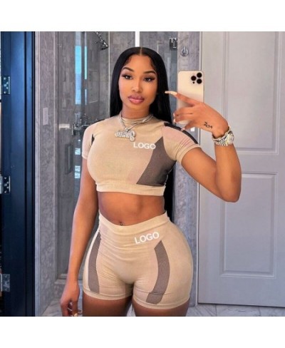 custom T shirt Top and Short Sets Women Clothing Sport wear workout clothing 2 piece women's short set sweat suit set women $...