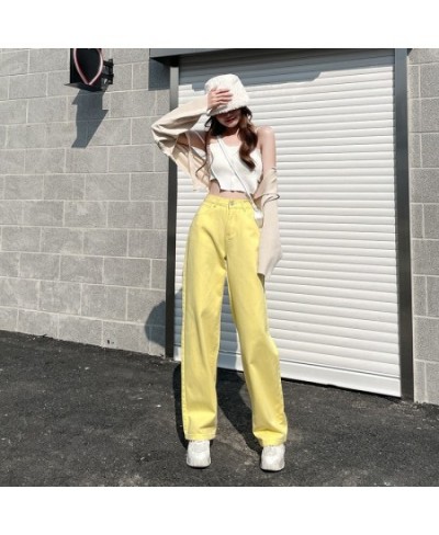 Women's Jeans Baggy Vintage Straight High Waist Korean Fashion Streetwear Casual Pants Femme Wide Leg Purple Mom Denim Trouse...