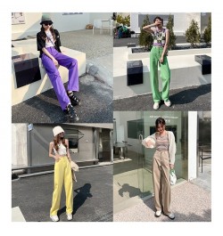 Women's Jeans Baggy Vintage Straight High Waist Korean Fashion Streetwear Casual Pants Femme Wide Leg Purple Mom Denim Trouse...