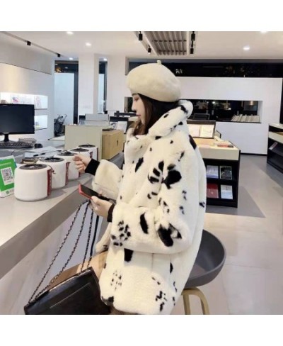 Korean version thickened imitation fur cow pattern cute plush coat fairy square collar small fragrance coat $72.17 - Jackets ...