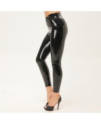 New Women Mirror Leather Leggings High Waist Slim Sexy Leggings Reflective Shiny Stretch Tighten PU Leather Pants $32.38 - Bo...