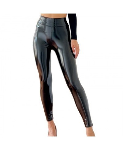 New Women Mirror Leather Leggings High Waist Slim Sexy Leggings Reflective Shiny Stretch Tighten PU Leather Pants $32.38 - Bo...