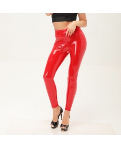 New Women Mirror Leather Leggings High Waist Slim Sexy Leggings Reflective Shiny Stretch Tighten PU Leather Pants $32.38 - Bo...