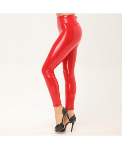 New Women Mirror Leather Leggings High Waist Slim Sexy Leggings Reflective Shiny Stretch Tighten PU Leather Pants $32.38 - Bo...