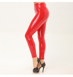 New Women Mirror Leather Leggings High Waist Slim Sexy Leggings Reflective Shiny Stretch Tighten PU Leather Pants $32.38 - Bo...