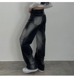 Black High Waisted Jeans Women American Style Vintage Baggy Y2k Streetwear Summer Ins Korean Fashion Wide Leg Denim Trousers ...