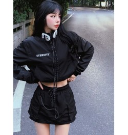 2023 Spring Two Piece Skirt Sets Women Sexy Sport Wear Coat+Mini Skirt Suit Female Korean Fashion Casual High Street Vintage ...