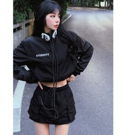 2023 Spring Two Piece Skirt Sets Women Sexy Sport Wear Coat+Mini Skirt Suit Female Korean Fashion Casual High Street Vintage ...