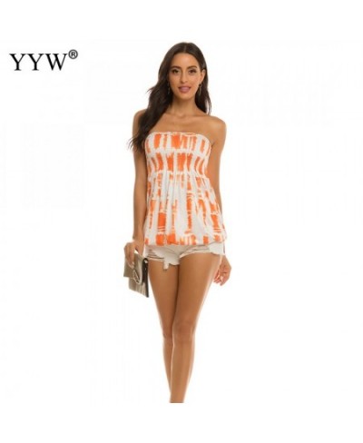 2022 New Strapless Backless Print Tank Vests Tops Sexy Women Party Club Wear Summer Women Sexy Off-Shoulder Tube Tops $25.80 ...