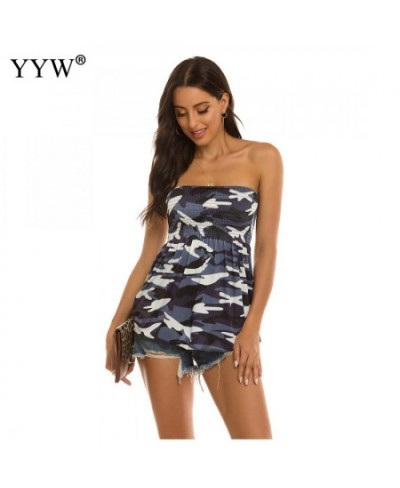 2022 New Strapless Backless Print Tank Vests Tops Sexy Women Party Club Wear Summer Women Sexy Off-Shoulder Tube Tops $25.80 ...