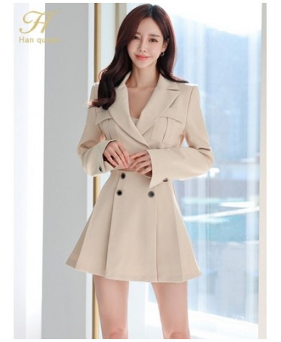 New Spring Autumn Skirt Suit Women Elegant Korean Blazer Jacket Top + Pleating A-Line Skirt Casual Party 2-Piece Set $72.44 -...