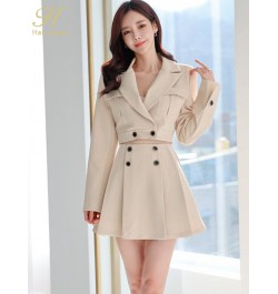 New Spring Autumn Skirt Suit Women Elegant Korean Blazer Jacket Top + Pleating A-Line Skirt Casual Party 2-Piece Set $72.44 -...