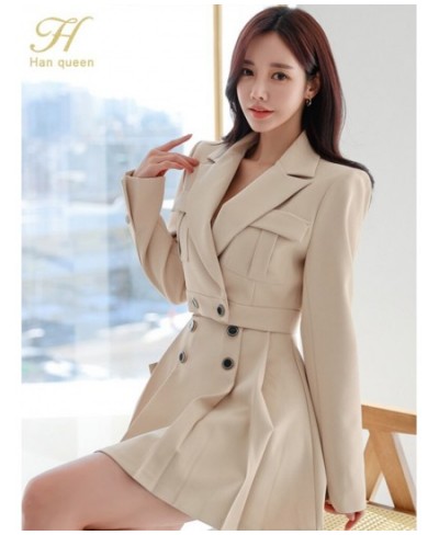 New Spring Autumn Skirt Suit Women Elegant Korean Blazer Jacket Top + Pleating A-Line Skirt Casual Party 2-Piece Set $72.44 -...