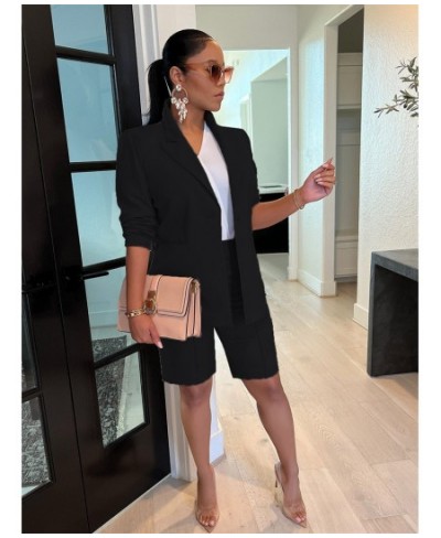 2 Piece Sets Women Outfits Elegant Fashion Solid Shorts Sets Long Sleeve Matching Suit Office Lady Wholesale $49.05 - Suits &...