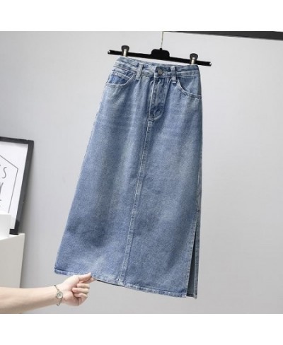 2023 Summer Skirts Elegant Korean Style Skirt Skirts Womens Jeans Skirt High Waist Plus Size Skirt Side Split Skirt Longuette...