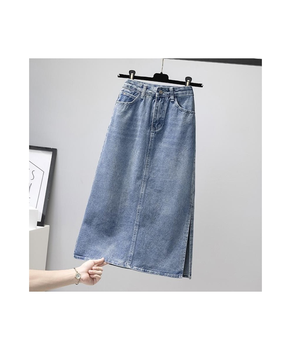 2023 Summer Skirts Elegant Korean Style Skirt Skirts Womens Jeans Skirt High Waist Plus Size Skirt Side Split Skirt Longuette...