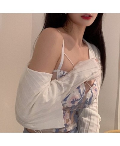 2023 Fashion Summer Thin Strap Top Sexy Crop Top Women's Tube Top Flower Embroidery Lace Up Mesh Sleeveless White Basic Shirt...