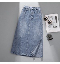 2023 Summer Skirts Elegant Korean Style Skirt Skirts Womens Jeans Skirt High Waist Plus Size Skirt Side Split Skirt Longuette...