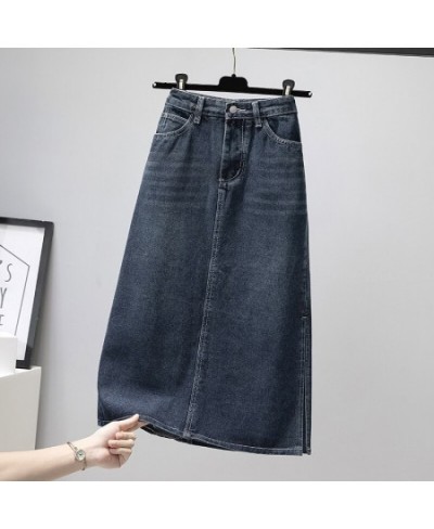 2023 Summer Skirts Elegant Korean Style Skirt Skirts Womens Jeans Skirt High Waist Plus Size Skirt Side Split Skirt Longuette...