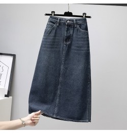 2023 Summer Skirts Elegant Korean Style Skirt Skirts Womens Jeans Skirt High Waist Plus Size Skirt Side Split Skirt Longuette...