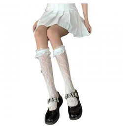 Women Lolita White Lace Calf Socks JK Sexy Stockings $20.36 - Underwear