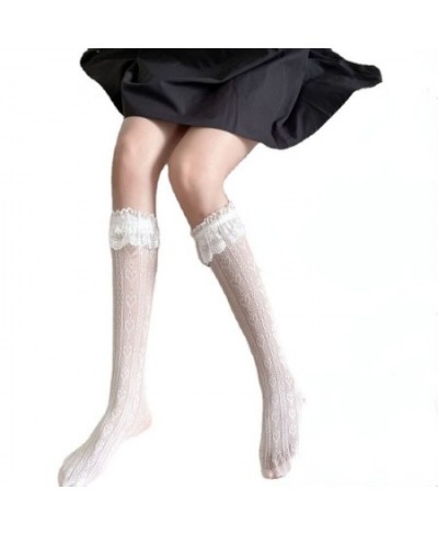 Women Lolita White Lace Calf Socks JK Sexy Stockings $20.36 - Underwear