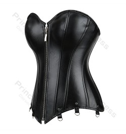 Faux Leather Corsets for Women Plus Size Gothic Corset Bustier Black Goth Costume Steampunk Corset Top Overbust Sexy Leather ...