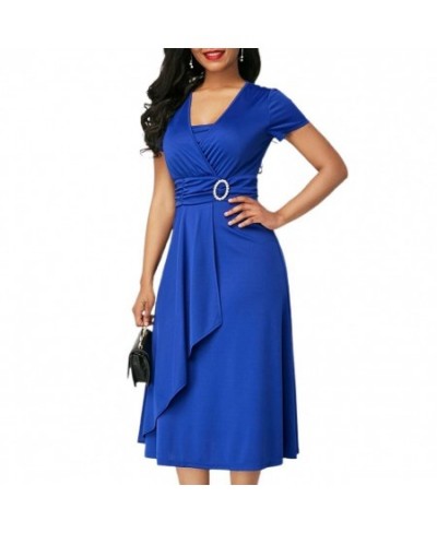 elegantes Women Dress Solid Color Large Hem Sexy Temperament A-Line Dress for Wedding vestidos elegantes para mujer $34.79 - ...