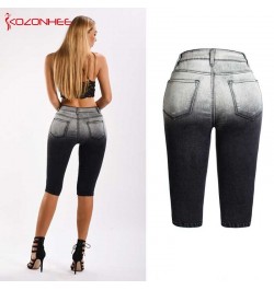 Black and white Stretch Hole Jeans With Mid Waist For Women Ripped Knee Length Pencil Jeans Pants For Female 03 $47.02 - Jeans