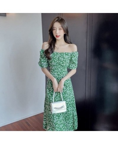 Short Sleeve Dress Women Summer Floral Mid-calf Sweet Ladies Holiday Empire Leisure Chic Ins Simple All-match Clothing Retro ...