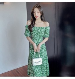 Short Sleeve Dress Women Summer Floral Mid-calf Sweet Ladies Holiday Empire Leisure Chic Ins Simple All-match Clothing Retro ...