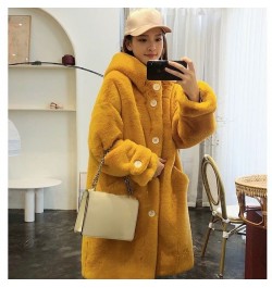 2022 New Winter Women Faux Rabbit Fur Coat Loose Long Fur Coat Large Size Hooded OverCoat Thick Warm Female Plush Coats $83.6...