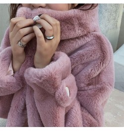 2022 New Winter Women Faux Rabbit Fur Coat Loose Long Fur Coat Large Size Hooded OverCoat Thick Warm Female Plush Coats $83.6...