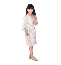 Kid Girls Solid Silk Satin Kimono Robes Kids Children Bathrobe Sleepwear Bath Nightgown for Wedding Spa Birthday Party $32.21...