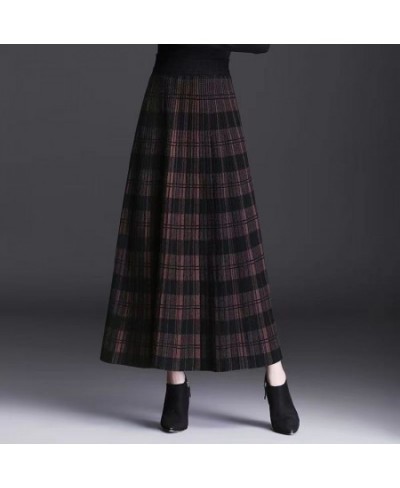 Long Skirts for Women Fashion 2023 Knitted Skirts Plaid Skirts for Women Long Skirts Women Black Skirt Long Winter Skirt Woma...