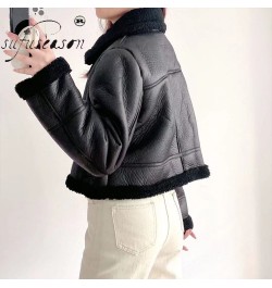 Short Fur Coat Heavy Cropped Faux Leather Women's Padded Blackn Fake Fur Jacket Furry Coats for Woman Winter 2022 ZA Fashion ...