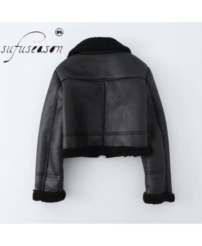 Short Fur Coat Heavy Cropped Faux Leather Women's Padded Blackn Fake Fur Jacket Furry Coats for Woman Winter 2022 ZA Fashion ...