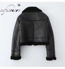 Short Fur Coat Heavy Cropped Faux Leather Women's Padded Blackn Fake Fur Jacket Furry Coats for Woman Winter 2022 ZA Fashion ...