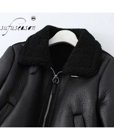 Short Fur Coat Heavy Cropped Faux Leather Women's Padded Blackn Fake Fur Jacket Furry Coats for Woman Winter 2022 ZA Fashion ...